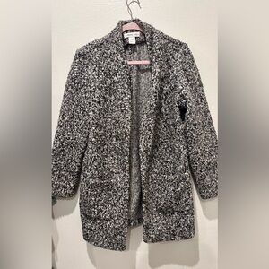 & Other Stories Black and White Textured Trench Coat